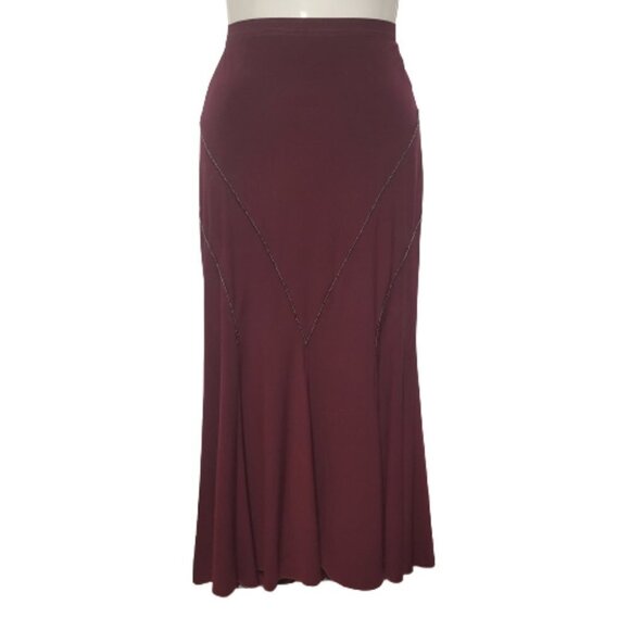 Black Figure Hugging Skirt with Sequin Beaded Accent Midi Skirt - Picture 1 of 5